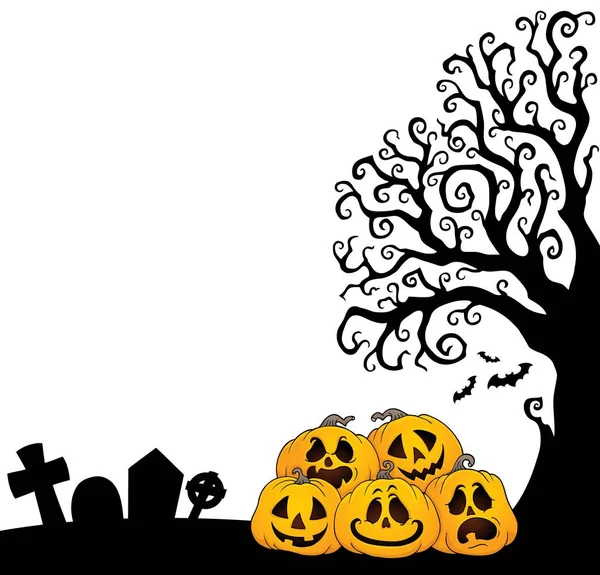 Stapel Van Halloween Pompoenen Thema Eps10 Vector Illustratie — Stockvector