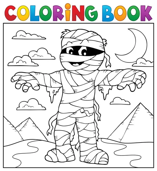 Libro Para Colorear Tema Momia Eps10 Ilustración Vectorial — Vector de stock