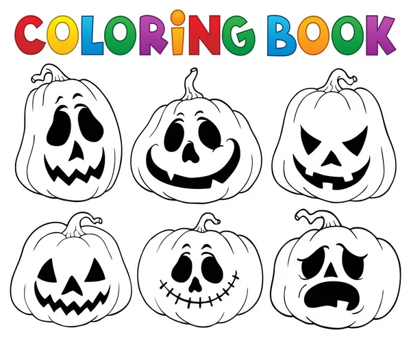 Coloring Book Halloween Pumpkins Eps10 Vector Illustration — Stock Vector