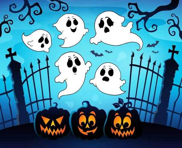 Obraz Halloween Duchów Tematu Eps10 Wektor Ilustracji — Wektor stockowy