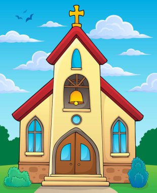 Church building theme image 2 - eps10 vector illustration. clipart