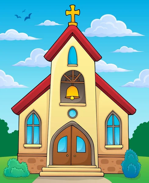 Chiesa Costruzione Tema Immagine Eps10 Vettoriale Illustrazione — Vettoriale Stock