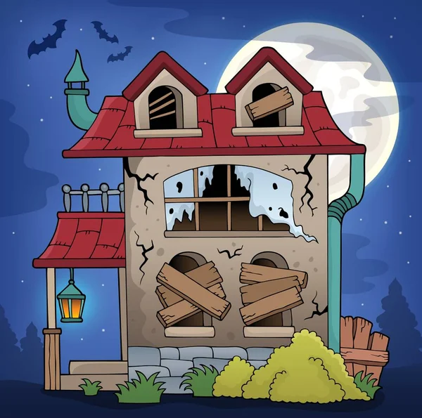 Derelict House Theme Image Eps10 Vector Illustration — Stock Vector