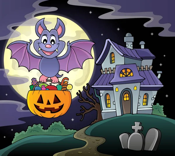 Imagem Tema Morcego Halloween Eps10 Ilustração Vetorial — Vetor de Stock