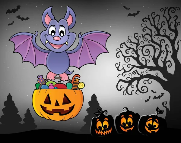 Immagine Tema Pipistrello Halloween Eps10 Illustrazione Vettoriale — Vettoriale Stock