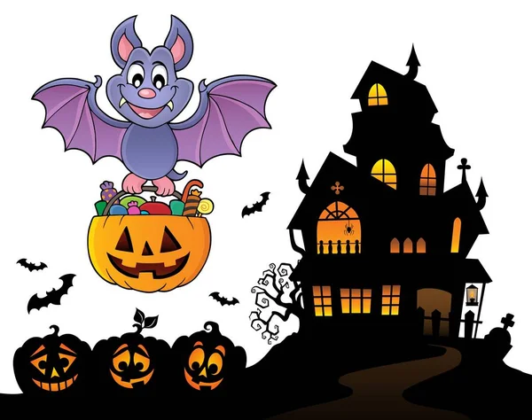 Halloween Bat Téma Obrázek Eps10 Vektorové Ilustrace — Stockový vektor