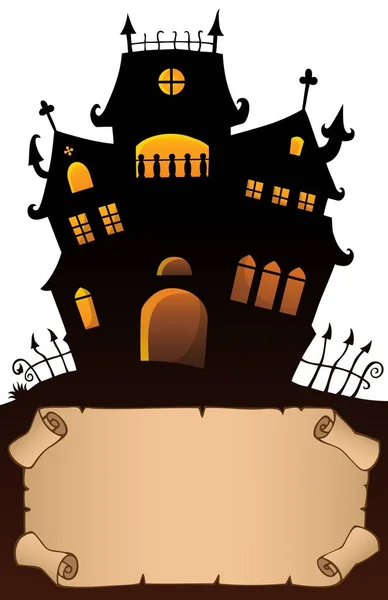 Small Parchment Haunted Mansion Eps10 Vector Illustration — Stock Vector