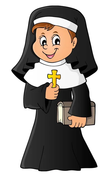 Happy Nun Topic Image Eps10 Vector Illustration — Stock Vector