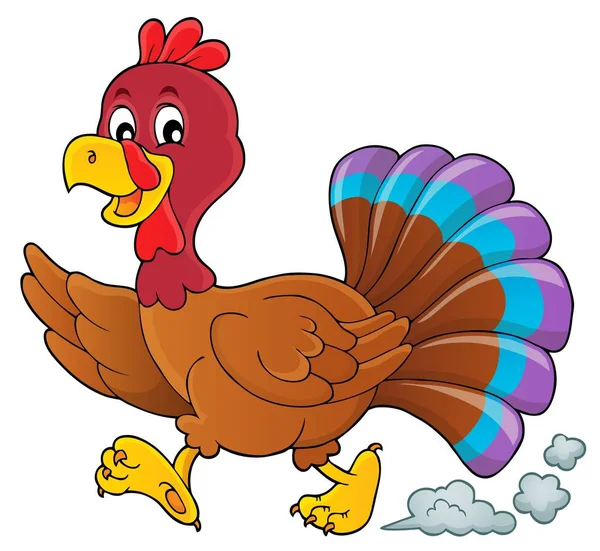Running Turkey Bird Theme Image Eps10 Vector Illustration — Stock Vector