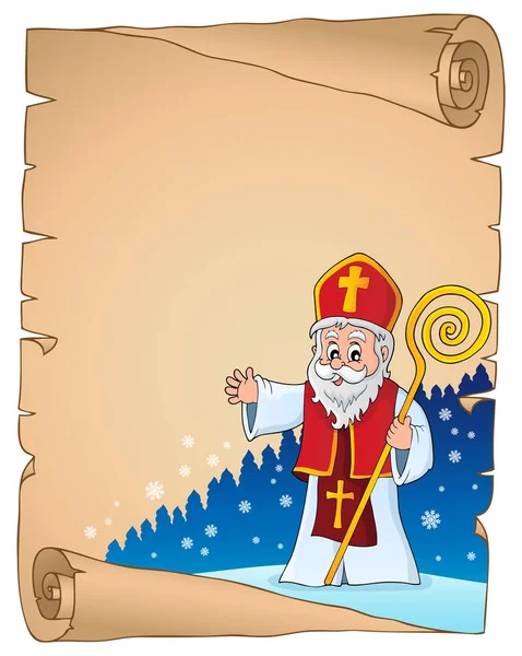 Saint Nicholas Tomic Parchment Eps10 Vector Illustration — стоковий вектор