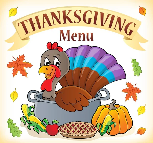 Thanksgiving Menu Onderwerp Afbeelding Eps10 Vector Illustratie — Stockvector