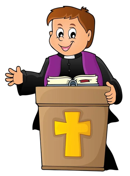 Young Priest Topic Image Eps10 Vector Illustration — Stock Vector