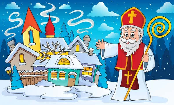 Saint Nicholas Konu Resim Eps10 Vektör Çizim — Stok Vektör