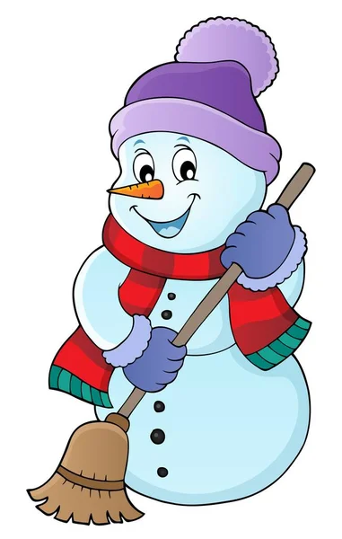 Winter Snowman Subject Image Eps10 Vector Illustration — Stock Vector