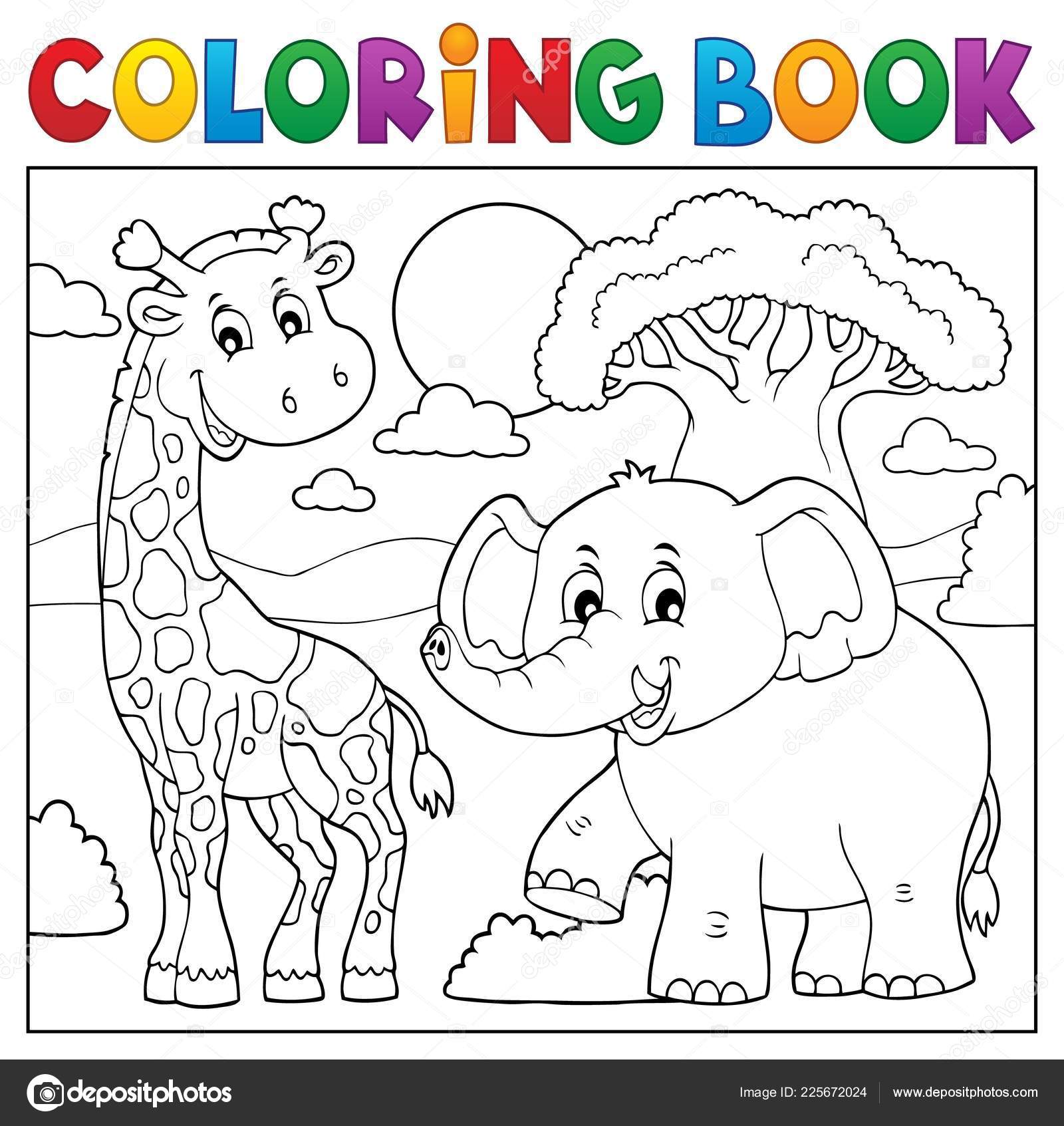 Desenho Composição Dinossauro Livro Colorir Eps10 Ilustração