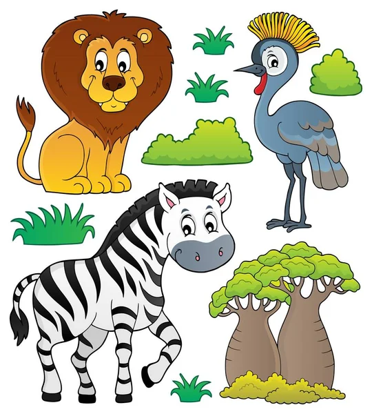 African Nature Theme Set Eps10 Vector Illustration — Stock Vector