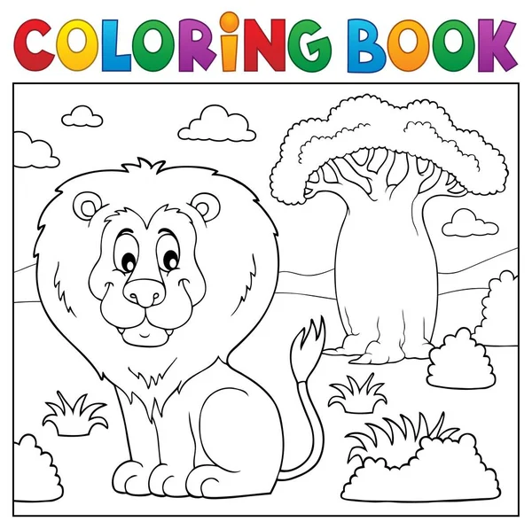Coloring Book African Nature Topic Eps10 Vector Illustration — Stock Vector