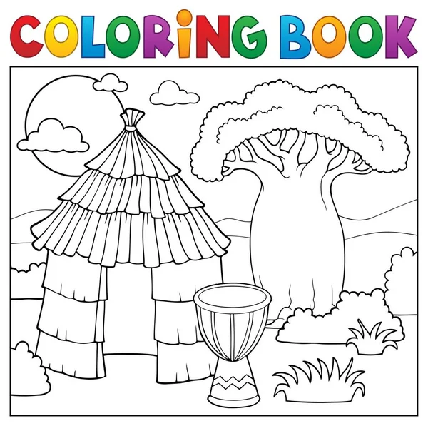 Livro Para Colorir Matemática Africana Eps10 Ilustração Vetorial — Vetor de Stock