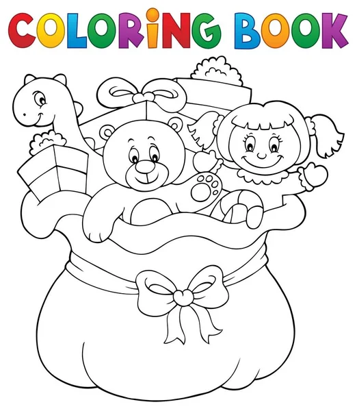 Livro Para Colorir Saco Natal Tópico Eps10 Ilustração Vetorial — Vetor de Stock