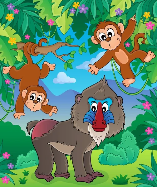 Monkey Tema Bild Eps10 Vektor Illustration — Stock vektor