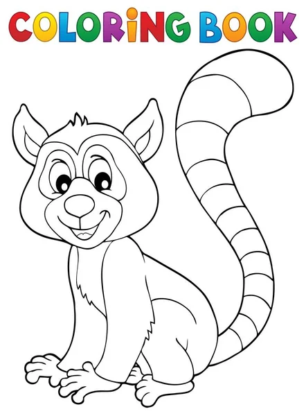Färgläggning Bok Lemur Tema Eps10 Vektor Illustration — Stock vektor