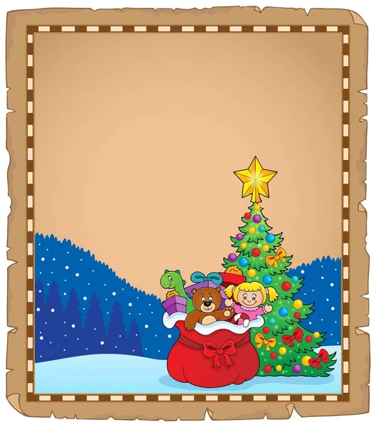 Árbol Navidad Pergamino Bolsa Regalo Eps10 Vector Ilustración — Archivo Imágenes Vectoriales