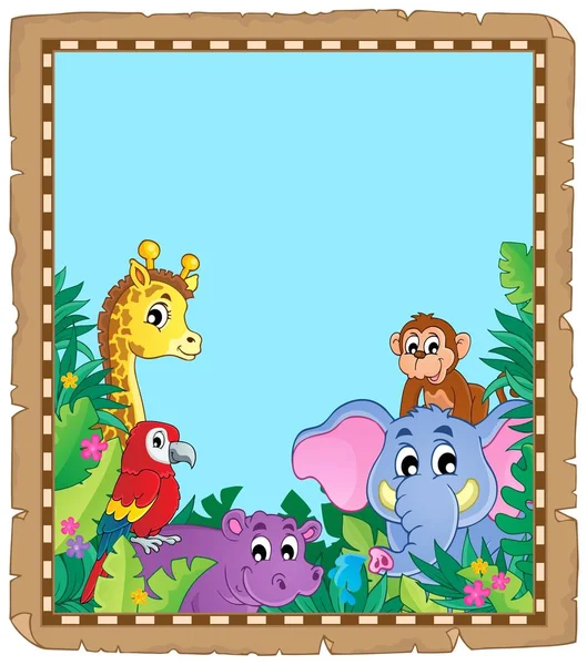 Parchment Animals Jungle Eps10 Vector Illustration — Stock Vector