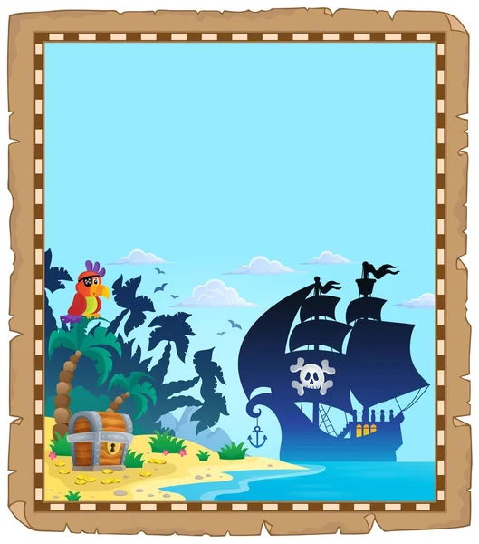 Pergamin Tematu Piratów Eps10 Ilustracja Wektora — Wektor stockowy