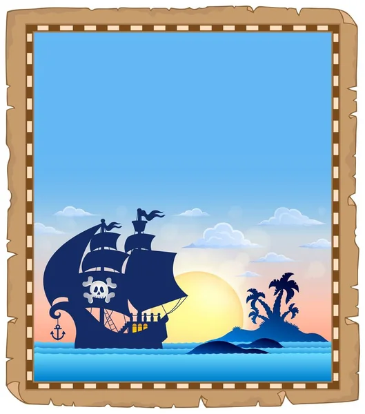 Pergaminho Tópico Pirata Ilustração Vetorial Eps10 — Vetor de Stock