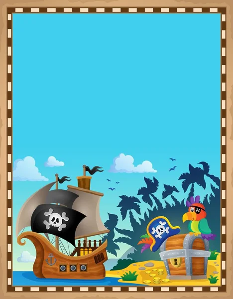 Piraten Onderwerp Perkament Eps10 Vector Illustratie — Stockvector