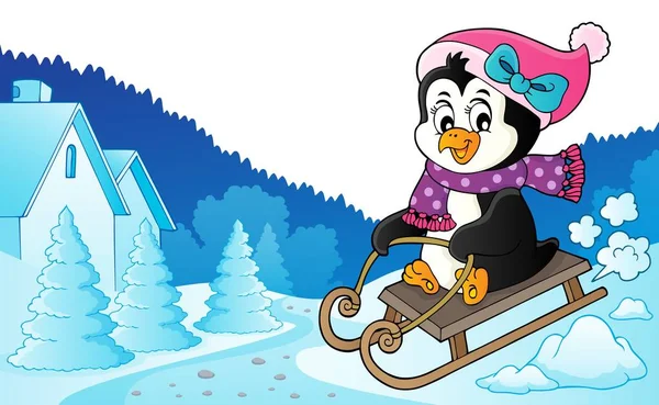 滑行企鹅主题图像6 第10页矢量插图 — 图库矢量图片