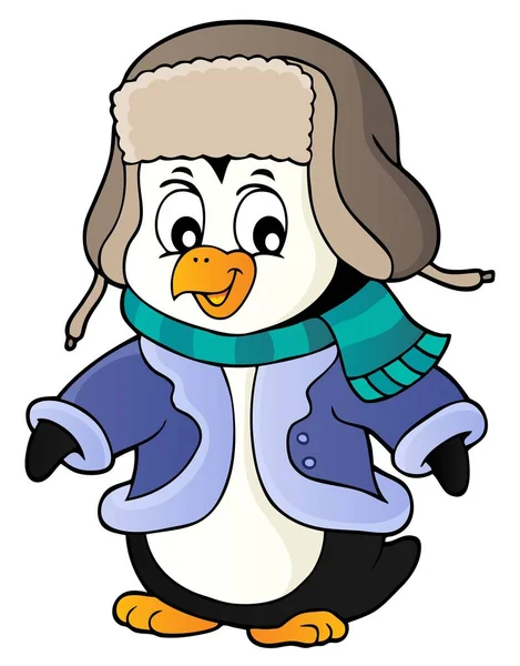 Stilizált Pingvin Téma Kép Eps10 Vektor Illusztráció — Stock Vector