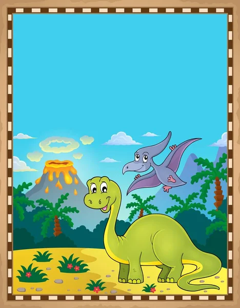 Dinosaurus Thema Perkament Eps10 Vector Illustratie — Stockvector