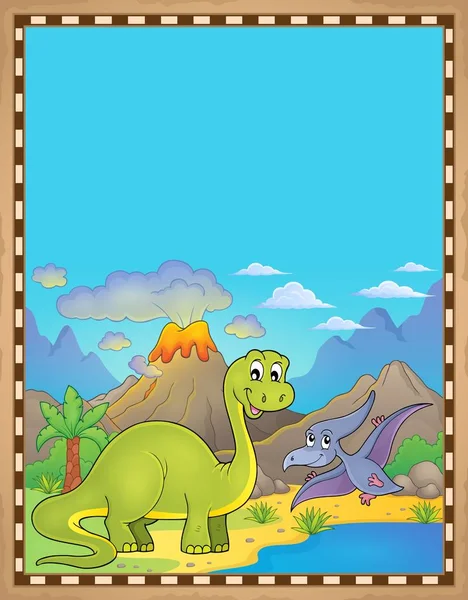 Pergamen Dinosaurus Vektorová Ilustrace Eps10 — Stockový vektor