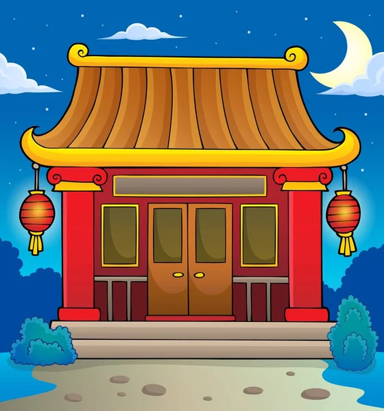 Chinese Temple Theme Image Eps10 Vector Illustration — Stock Vector