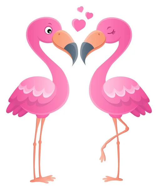 Valentine Flamingi Temat Zdjęcie Eps10 Wektor Ilustracja — Wektor stockowy
