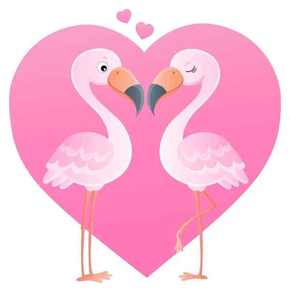 Valentine Flamingos Ämne Bild Eps10 Vektor Illustration — Stock vektor