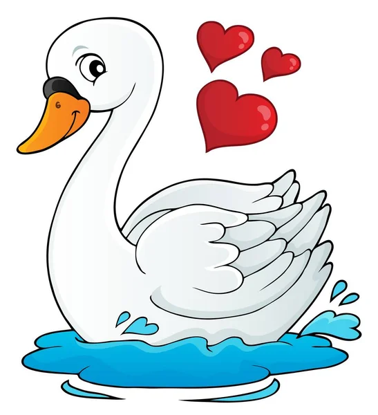 San Valentín Cisne Tema Imagen Eps10 Vector Ilustración — Archivo Imágenes Vectoriales