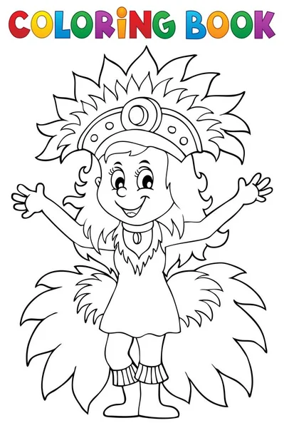 Libro Para Colorear Tema Bailarina Samba Feliz Eps10 Vector Ilustración — Vector de stock