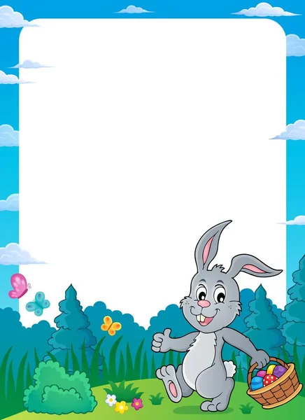 Frame Easter Rabbit Thematics Eps10 Vektor Illusztráció — Stock Vector