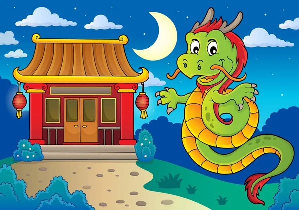 中国の龍のトピック画像4 Eps10ベクトルイラスト — ストックベクタ