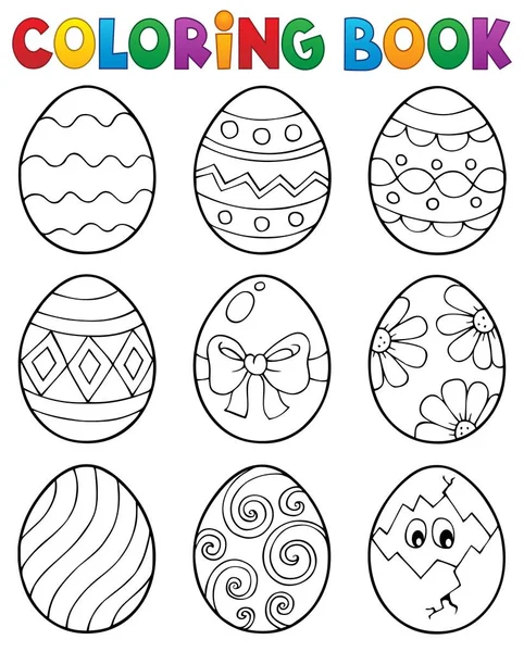 Libro Para Colorear Huevos Pascua Tema Eps10 Vector Ilustración — Vector de stock