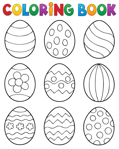 Libro Para Colorear Huevos Pascua Tema Eps10 Vector Ilustración — Vector de stock