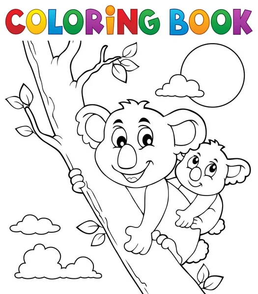 Livre Colorier Koala Thème Illustration Vectorielle Eps10 — Image vectorielle