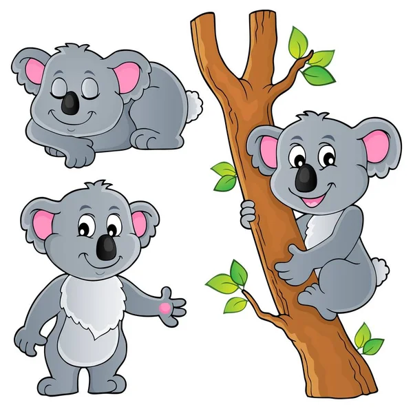 Collezione Tematica Koala Eps10 Illustrazione Vettoriale — Vettoriale Stock