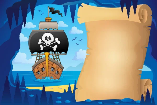 Pergament Piratenhöhle Bild Eps10 Vektorillustration — Stockvektor