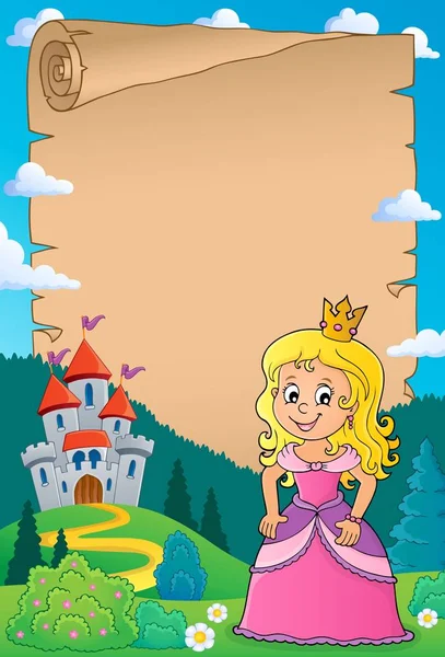 Princesse Thème Parchemin Eps10 Illustration Vectorielle — Image vectorielle