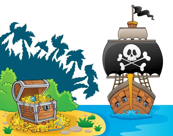 Image avec bateau pirate thème 7 — Image vectorielle