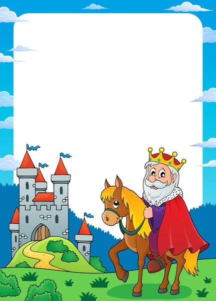 King on horse thème frame 1 — Image vectorielle