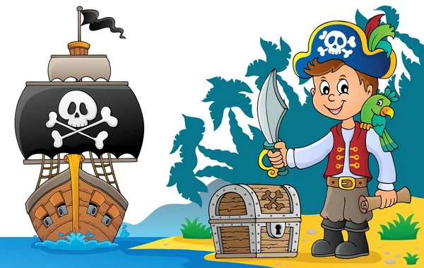 Pirate boy topic image 6 — Stock Vector